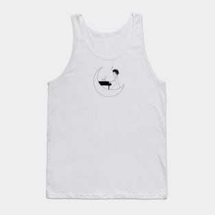 cat on the moon Tank Top